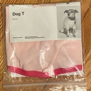 Pink Dog Tee Shirt w/ hot pink rib trim